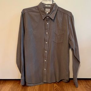 Lucky Brand Large Mens Gray Button Down Shirt